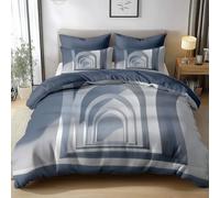 Générique Parure de Lit 3 Pièces 90 x 190 cm Espace Architecture Moderne Arch Housse de Couette Imprimée, Set de Literie Respirant & Durable - Linge de Lit Haut de Gamme, Gris