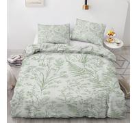 Générique Parure de Lit 3 Pièces Fougère Housse de Couette 180x200 cm Pissenlit Plante Vert, Ensemble Literie Imprimé Réversible avec 2 Taies d'oreiller 65x65 cm