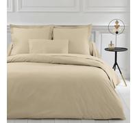 Générique Parure DE LIT 5 Pieces Unie en pour Un lit 2 Personnes 160 x 200 cm 1 Drap Housse + 1 Drap Plat +2 taies d'oreiller 50 x 70 cm + 1 taie de traversin 100% Coton 57 Fils Haute Qualite (Taupe)