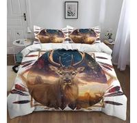 Générique Parure de Lit 90x190 Enfant Plume Housse de Couette 1 Personne Cerf Sika Imprimé en 3D Microfibre Housse de Couette avec 2 Taie d'oreiller 65x65 cmY2642