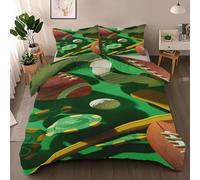 Générique Parure de Lit 90x190 Enfant pour 1 Personne Football Golf, Housse de Couette Réversible Sports de Ball + 1 Taie d'oreiller 65x65, Ensemble de Literie en Microfibre pour Garçon Fille
