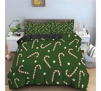 Générique Parure de Lit 90x190 La Veille De NoëL Housse De Couette éToile Ensemble De Literie 3 Pièces, Housse Couette en Microfibre Douce et 2 Taies d'oreiller, avec Fermeture Éclair -KG3218