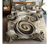 Générique Parure de lit 90x190 Motif de Spirale Dynamique Housse de Couette 135x200 Moderne Minimaliste Housses de Couettes Microfibre Douceur avec 2 Taies d'oreiller, avec Fermeture ZippéE PA1406