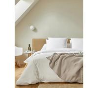 Générique Parure de Lit -Draps- 4 piéces Unie 100% Percale de Coton Peigné - 80 Fils/cm² 1 Drap Plat 1 Drap Housse 160 x 200 cm -2 taIes d'oreiller 65 x 65 cm Certifié Oeko-TEX Luxury Qualite (Blanc)