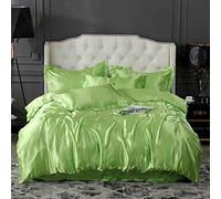 Générique Parure De Lit en Satin De Soie, Housse De Couette Double Et Drap De Lit, Parure De Lit 4 Pièces pour Grand Lit 140x200, Tissu Respirant évacuant Lhumidité (Eight Queen 4PCS)