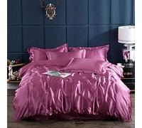 Générique Parure De Lit en Satin De Soie, Housse De Couette Double Et Drap De Lit, Parure De Lit 4 Pièces pour Grand Lit 140x200, Tissu Respirant évacuant Lhumidité (Five Twin 3PCS)