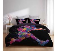 Générique Parure de lit - Microfibra - 3 Piezas Bleu Housse Couette 200 x 200 y Taie d'oreiller 65 x 65(2) - Housse Couette avec Fermeture Éclair - Bande Dessinée Cygne Élégance