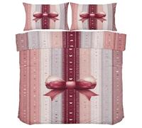 Générique Parure de lit Nœud Papillon Rose pour Enfant Bébé - Housse de Couette Coeur Mignon Filles Réversible 100 x 135 cm avec 1 Taie d'oreiller 40x60 - Fermeture Éclair, oN810