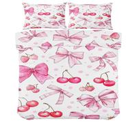 Générique Parure de lit Nœud Papillon Rose pour Enfant Bébé - Housse de Couette Fille Enfant Mignon Réversible 100 x 135 cm avec 1 Taie d'oreiller 40x60 - Fermeture Éclair, oN866