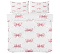 Générique Parure de lit Nœud Papillon Rose pour Enfant Bébé - Housse de Couette Filles Enfants Réversible 100 x 135 cm avec 1 Taie d'oreiller 40x60 - Fermeture Éclair, oN826
