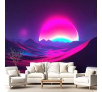Générique Parure de Lit Pièces Planètes Étoiles Dunes Sable housse de couette,drap-housse avec Taies d'oreillers en Microfibre, Planètes Étoiles Dunes Sable,