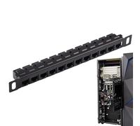 Générique Patch Panel, Cable Rack, 10.04x0.91x1.14in Wire Organizer, 12-Port Design, Unshielded Cat5e/Cat6, Wiring Solution for Cord Management, Network Setup, Stand Mount, Office, Server Room, Home