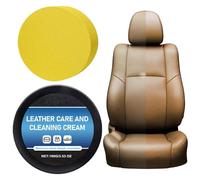 Générique Pâte De Nettoyage Pour Cuir | 100g Nettoyant Profond Voiture Avec Éponge | Restaurateur De Cuir Pour Meubles Et Canapés - Rénovation Et Restauration De L'Intérieur Canapé Chaussure Sac