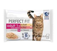 Générique Pâtée pour Chat Adulte Stérilisé, Poulet et Bœuf Savoureuse, 4 Sachets - 340 g - Lot De 4