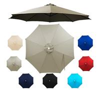 Générique Patio Umbrella for Outdoor Heavy-Duty Round, Portable Sun Shade Umbrella, Protection Air Vent Tilt for Poolside, Terrace, Beach and Outdoor Restaurant(Taupe,2.5m/6 ribs)