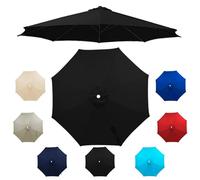 Générique Patio Umbrella for Outdoor Heavy-Duty Round, Portable Sun Shade Umbrella, Protection Air Vent Tilt for Poolside, Terrace, Beach and Outdoor Restaurant(Black,3.5m/8 ribs)