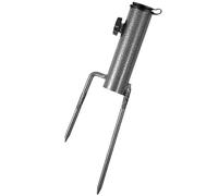 Générique Patio Umbrella Ground - Heavy Duty Adjustable Spiral | Steel Frame Ground Lawn Screw Umbrella Stand | Multi-Purpose Black Stainless Steel With Two Forks, For Patio Beach Sunshade Garden