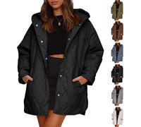 Générique Patiyu Women's Winter Trendy Lightweight Hooded Quilted Jacket, Women Casual Warm Long Sleeve Oversized Jackets (B,M)