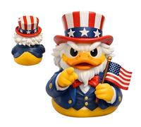 Générique Patriotic Duck Statue, Collectible Display Ornament, 5.51 inches Desktop Decor with Solid Build, Hand Painted Resin, Iconic Figurine with Americana Style, Duck Statue for Bookshelf Bedroom