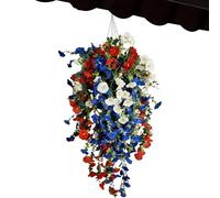Générique Patriotic Flowers Artificial - UV Resistant Tricolor Floral Arrangement, Memorial Bouquet Decoration | Outdoor Garden Porch Balcony Home Indoor Wedding Event Ceremony Party Festival Display
