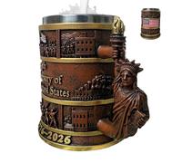 Générique Patriotic Resin Mug, 300ml Drinking Cup, US 250th Design with Sturdy Finish, Heat Resistant Beverage Mug, Decorative Collectors Cup with Gloss Style, Everyday Drinkware for Home Office