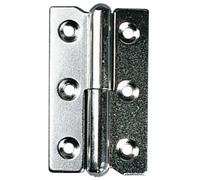 Générique - Paumelle ou charniere de meuble degondable-acier nickele - Haut. mm.60 - Larg. mm.40 - Sens.Gauche -