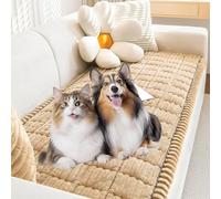 Générique Pawcart Couch Cover,Paw Lounge Plush Pet Couch Cover,Non-Slip Washable Couch Covers for Pets,Ultra-Soft Fluffy Plush Sofa Protector for Dogs & Cats,for Room Or Bedroom (Khaki,24 * 47 in)