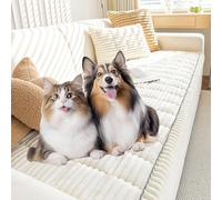 Générique Pawcart Couch Cover,Paw Lounge Plush Pet Couch Cover,Non-Slip Washable Couch Covers for Pets,Ultra-Soft Fluffy Plush Sofa Protector for Dogs & Cats,for Room Or Bedroom (White,24 * 83 in)