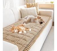 Générique Pawcart Couch Cover, Paw Lounge Plush Pet Couch Cover, Non-Slip Washable Couch Covers for Pets, Anti-Static Ultra-Soft Fluffy Plush Sofa Protector, 5 Colors for Home (Khaki,24 * 71in)