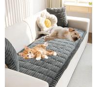 Générique Pawcart Couch Cover, Paw Lounge Plush Pet Couch Cover, Non-Slip Washable Couch Covers for Pets, Anti-Static Ultra-Soft Fluffy Plush Sofa Protector, 5 Colors for Home (Dark Gray,32 * 47in)