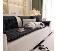Générique Pawcart Couch Cover, Paw Lounge Plush Pet Couch Cover, Non-Slip Washable Couchs Covers, Ultra-Soft Fluffy Plush Sofa Protector for Home, Suitable for Dogs and Cats (Black,70 * 150 cm)