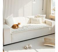 Générique Pawcart Couch Cover, Paw Lounge Plush Pet Couch Cover, Non-Slip Washable Couchs Covers, Ultra-Soft Fluffy Plush Sofa Protector for Home, Suitable for Dogs and Cats (White,70 * 210 cm)