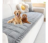 Générique Pawcart Couch Cover, Pawlounge Plush Couch Cover, Non-Slip Washable Couch Covers for Pets, Ultra-Soft Fluffy Plush Sofa Protector for Home (Light Gray,27.6 * 71in)