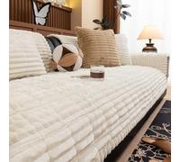 Générique Pawcart Couch Cover, PawLounge Plush Pet Couch Cover, Non-Slip Washable Ultra-Soft Fluffy Plush Sofa Protector for Dogs Cats (White A,M:24 * 36 in)