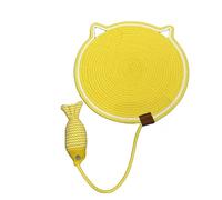 Générique Pawmingle Interactive Cat Scratch Pad with Hanging Ball, Round Cotton Rope Mat for Wall Or Floor, Non-Slip Scratching Carpet for Sofa & Bed Protection