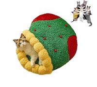 Générique Pawsmas Christmas Tree Triangle Cat Cave Bed,Removable and Washable Winter Closed-Off Cat Bed,Soft Comfortable House Tent for Cats Dogs,Suitable for Cats to Sleep,Nap,Hide and Play (B-L)