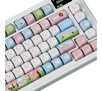 Générique PBTs Keycap 135Keys Panda Spring Keycaps Sublimation OQO Profile Keycaps pour Mxes Switchs Gaming Mechanical Keyboards PBTs Keycap Set