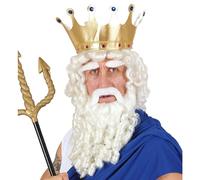 Perruque Dieu de l'Olympe avec barbe moustache et cache-sourcils