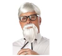 Générique - Pe194 - Perruque Et Barbe Blancs De Colonel - Taille Unique