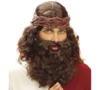 Générique - Pe535 - Perruque Prophète Avec Barbe Brune - Taille Unique