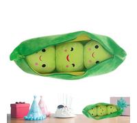 Générique Pea Plush Doll - 25/40cm Snuggle Plant Doll, 3 Peas-in-A-Pod Plush Toy, Vegitable Cartoon with Face Expression | Novelty Design for Children Soybean Stress Relieving Playing Accessory