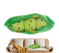 Générique Pea Plush Doll - 25/40cm Snuggle Plant Doll, 3 Peas-in-A-Pod Plush Toy, Vegitable Cartoon with Face Expression | Novelty Design for Children Soybean Stress Relieving Playing Accessory