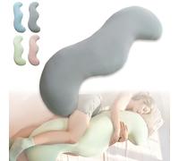 Générique Pea Pod Body Pillow for Adults, Cooling Body Pillo, Full Body Support Pillow for Side Sleepers, Soft and Supportive Pillows forSleeping & Lumbar Support (Gray,43.3 in (for 4'9"-5'5"))