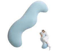 Générique Pea Pod Body Pillow for Side Sleeper, Breathable Diamond-Pattern Ice Silk Fabric, Ergonomic PP Cotton, Removable & Washable Cover, Offers 360° Body Cushioning (Blue,Middle)