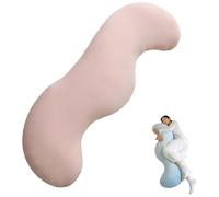 Générique Pea Pod Body Pillow for Side Sleeper, Breathable Diamond-Pattern Ice Silk Fabric, Ergonomic PP Cotton, Removable & Washable Cover, Offers 360° Body Cushioning (Pink,Middle)