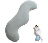 Générique Pea Pod Body Pillow for Side Sleeper, Breathable Diamond-Pattern Ice Silk Fabric, Ergonomic PP Cotton, Removable & Washable Cover, Offers 360° Body Cushioning (Gray,Middle)