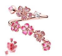 Générique Peach Blossom Ring, Peach Cherry Blossom Ring, Adjustable Cherry Rings, Stackable Ring, Birthday Anniversary Valentines Jewellery, Fashion Jewelry