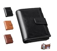Générique Peachloft Wallet, Peachloft Mens Wallet, PU Leather Multi-Card Holder Anti-Theft Wallets for Men, Two-Fold Large Capacity (Black)