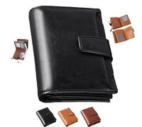 Générique Peachloft Wallet, PU Leather Multi-Card Holder Anti-Theft Peachloft Mens Wallet, Two-Fold Large Capacity (Black)