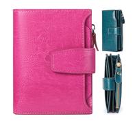 Générique Peachloft Wallet, RFID Shielded Bifold PU Leather Wallet, Slim Multi-Card Holder with Coin Pockets for Daily Unisex (Pink 2)